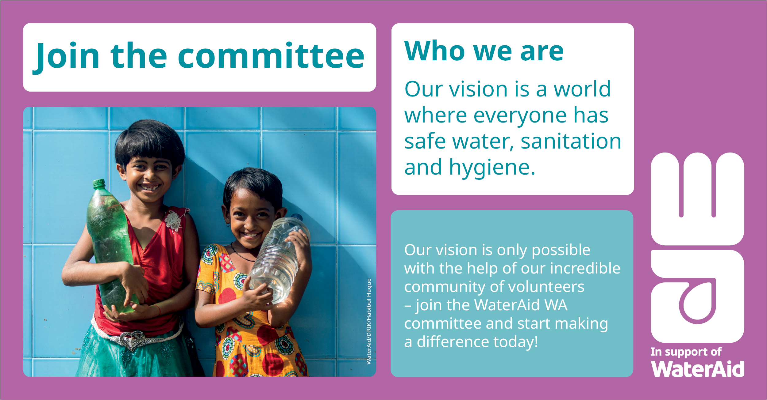 Nominations For WaterAid WA Committee Open